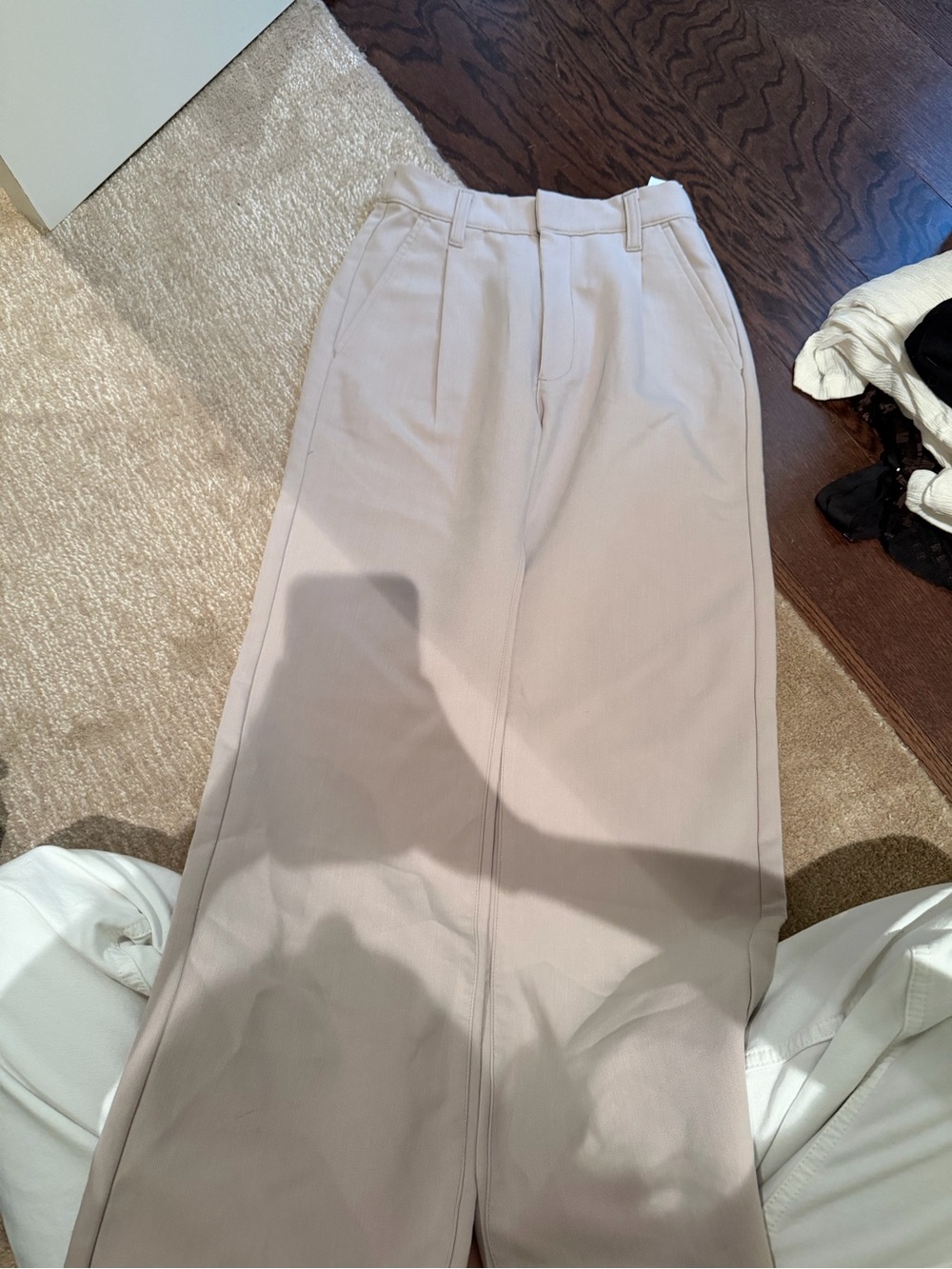 Abercrombie & Fitch Wide-Leg Chino Pants in Light Tan